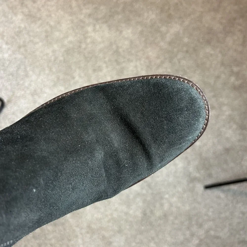Johnston & Murphy Mens Barett Round Toe Chelsea Boot Size 10M Black Suede